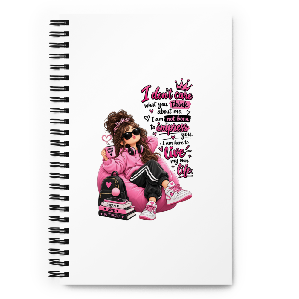 Self Love Motivation Spiral Notebook - Cute Girl 