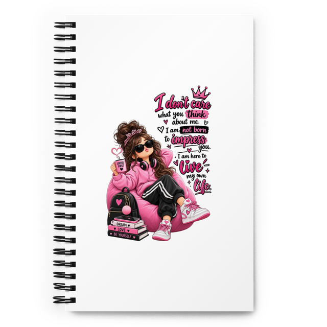 Self Love Motivation Spiral Notebook - Cute Girl