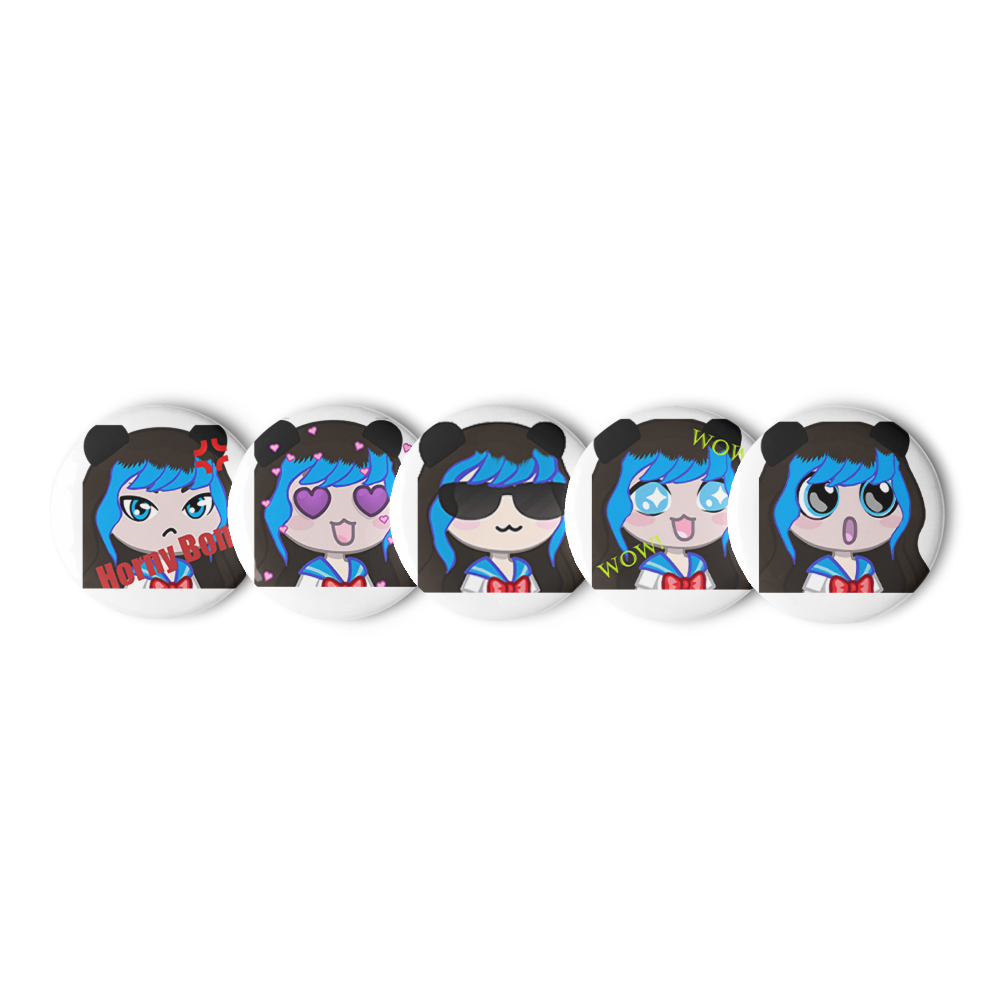 Panda Emote Pin Set