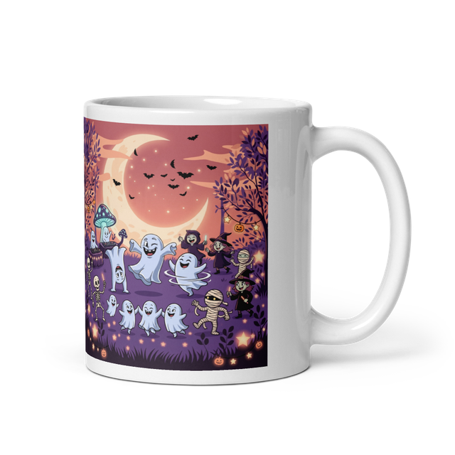 Cute Dancing Ghost Halloween Ceramic Coffee Mug