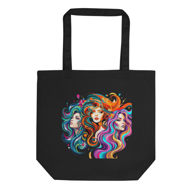 Colorful Flowing Hair Women Portrait Pop Art Graph