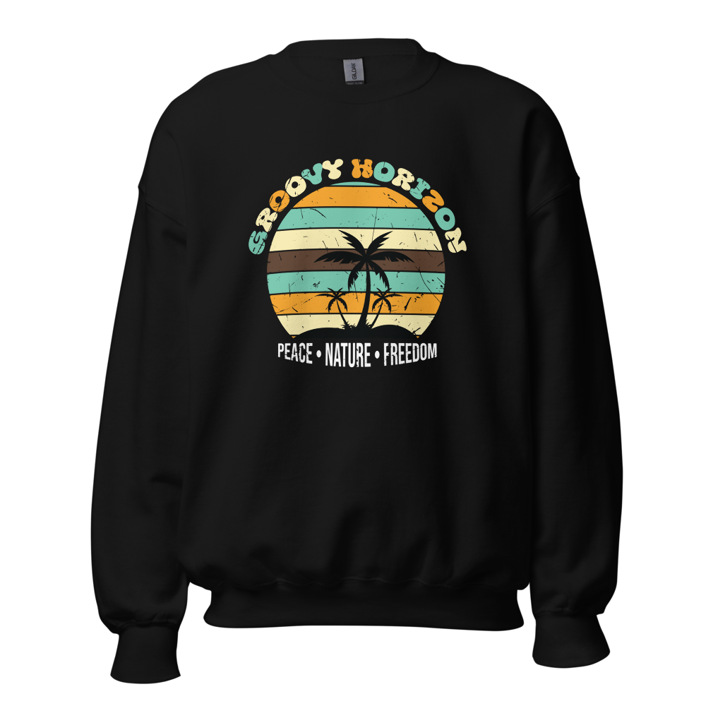 Best Sunset Retro Groovy Crew Neck Sweatshirt