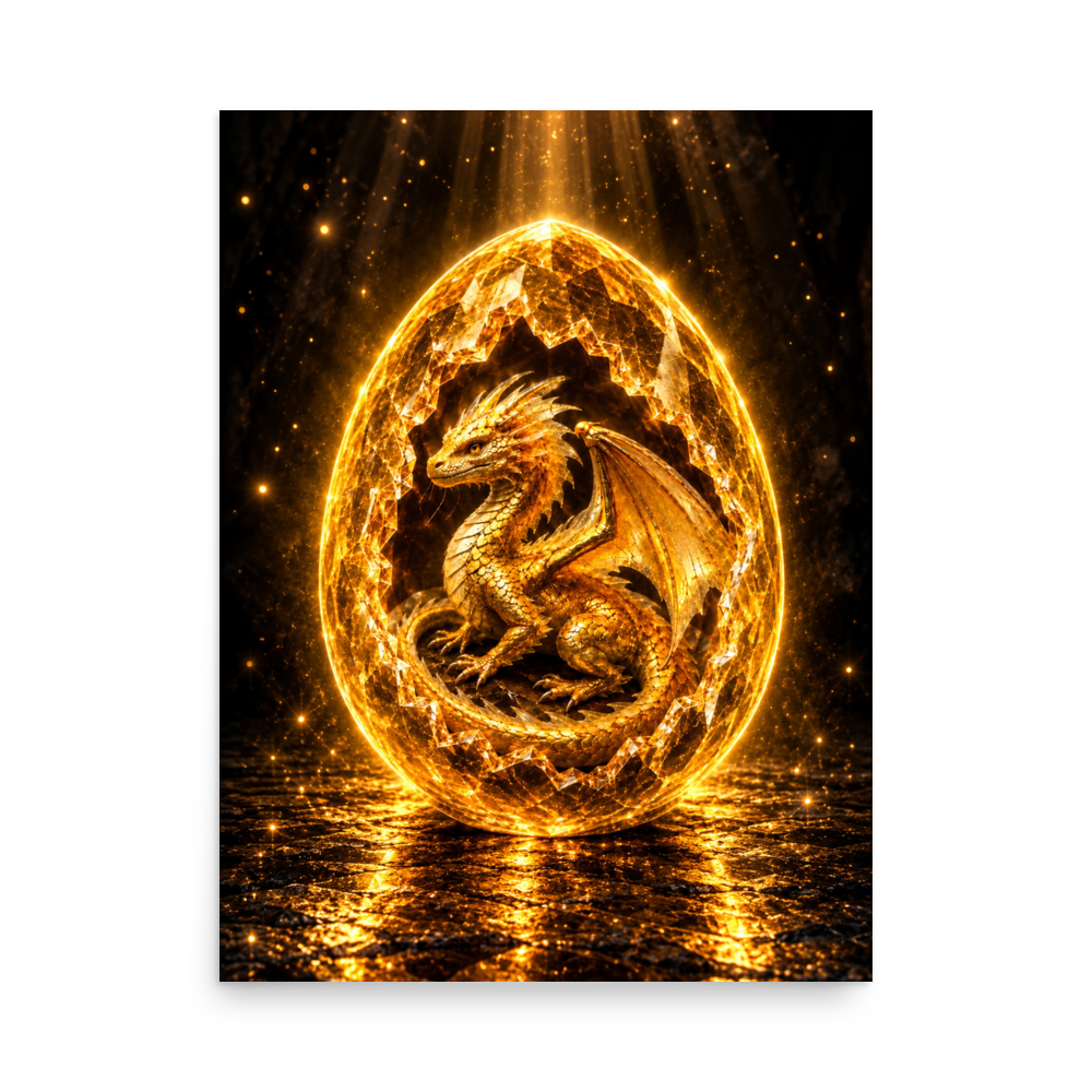 Golden Aura Dragon Egg (Poster)