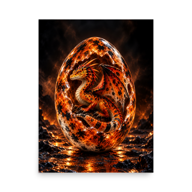 Tangerine Caldera Dragon Egg (Poster)