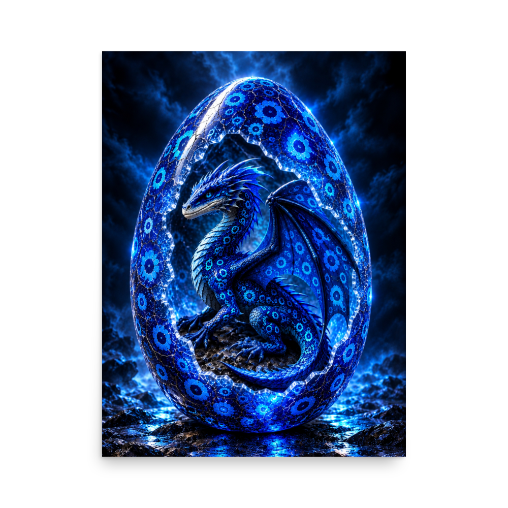 Blue Seeker Dragon Egg (Poster)