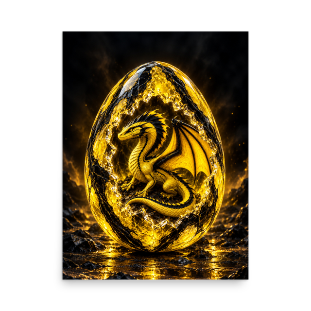 Electric Yellow Dragon Egg (Poster)