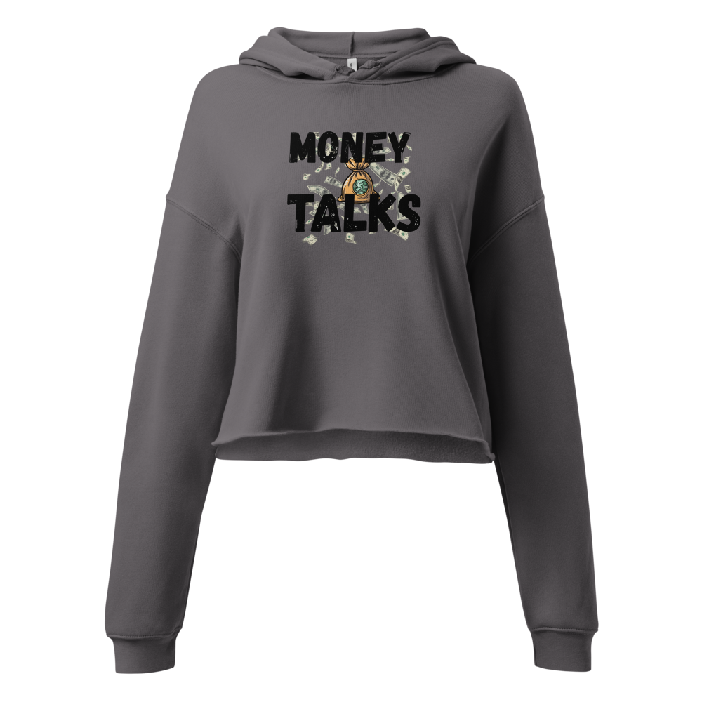 Money talks women's cropped hoodie