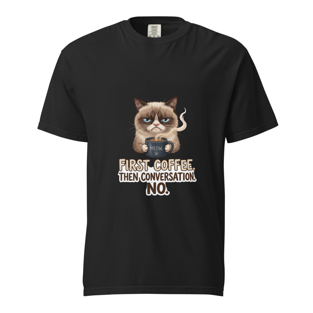 Funny Grumpy Cat No Coffee No Talk Graphic T-Shirt