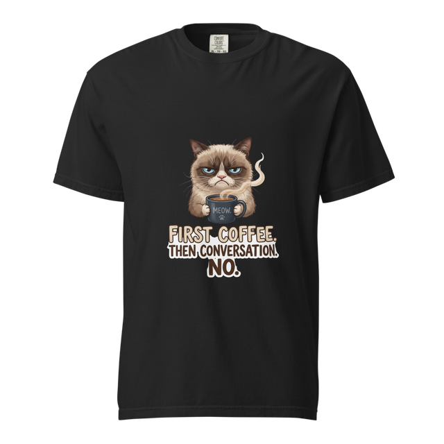 Funny Grumpy Cat No Coffee No Talk Graphic T-Shirt
