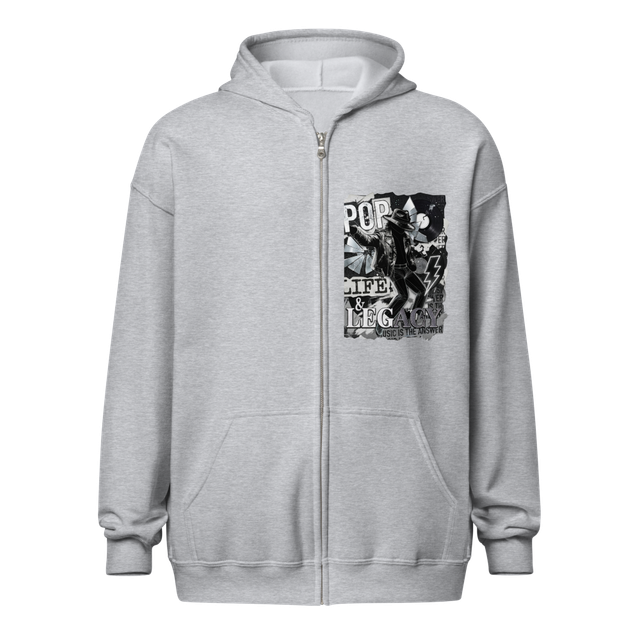 Pop Life & Legacy Heather Grey Zip Hoodie