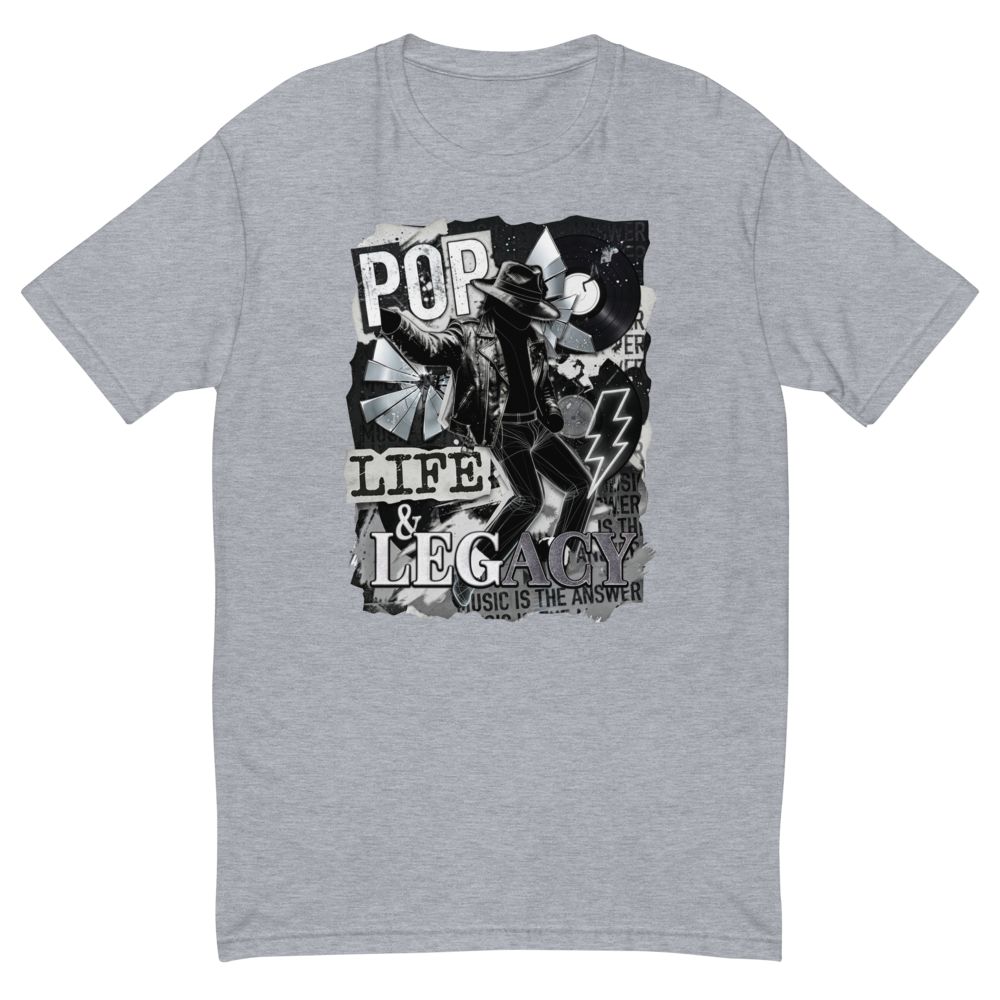 Pop Life & Legacy Heather Grey Fitted Tee