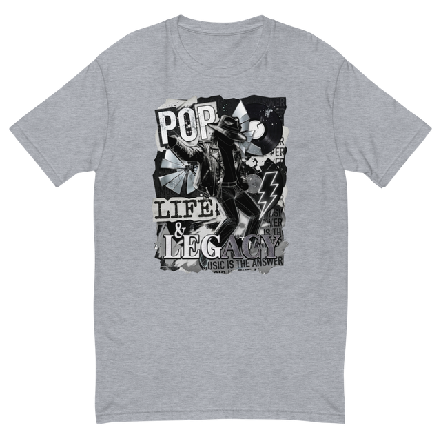 Pop Life & Legacy Heather Grey Fitted Tee