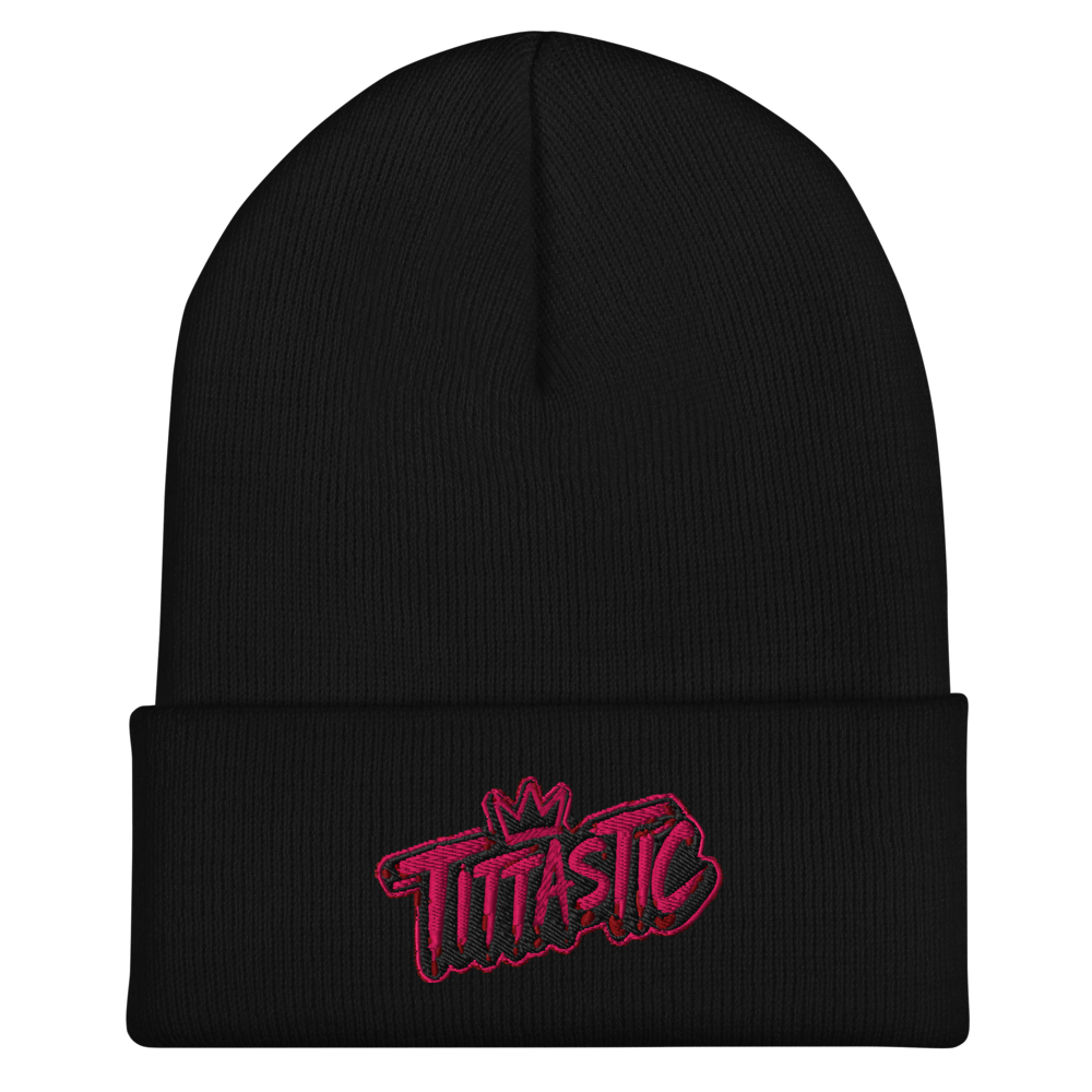 Black tittastic beanie 