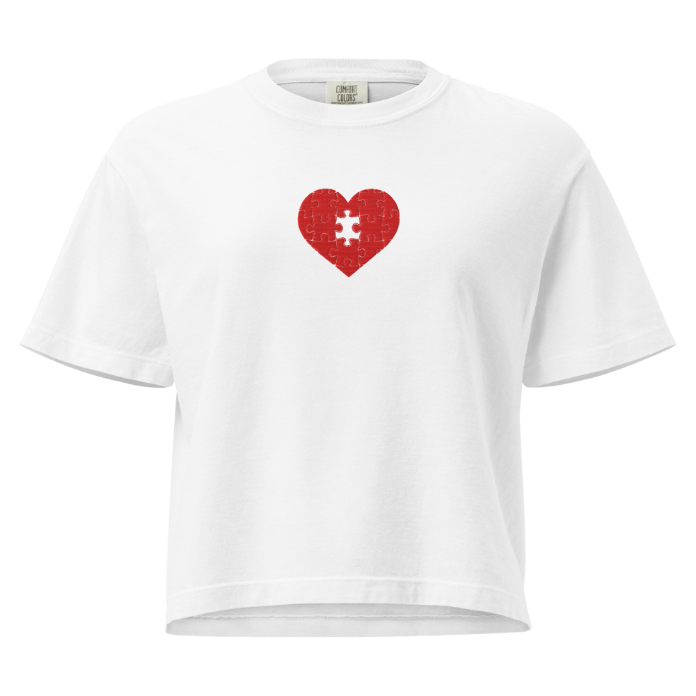 Missing Piece Puzzle Heart Box Tee