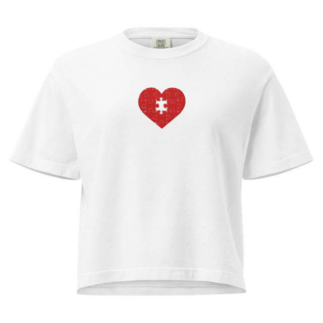 Missing Piece Puzzle Heart Box Tee