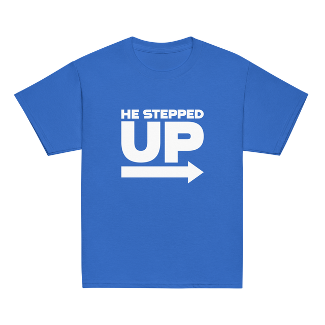 He Stepped Up Kids Tee