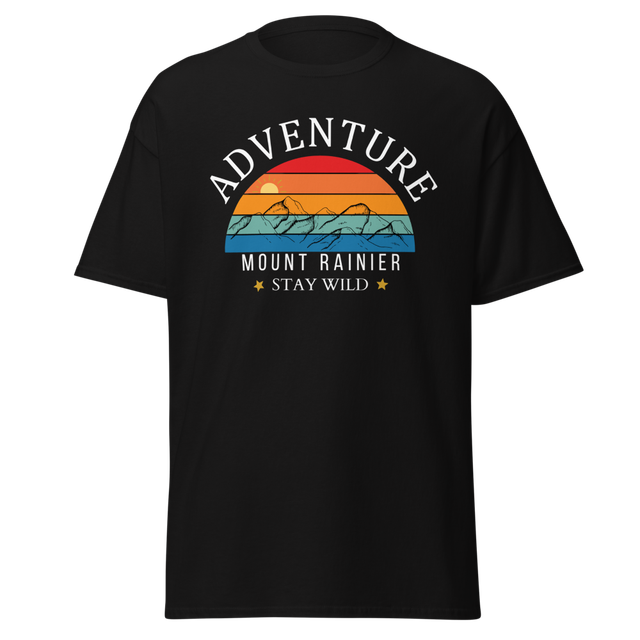 Mount Rainier Vintage Retro Sunset Adventure T-Shi