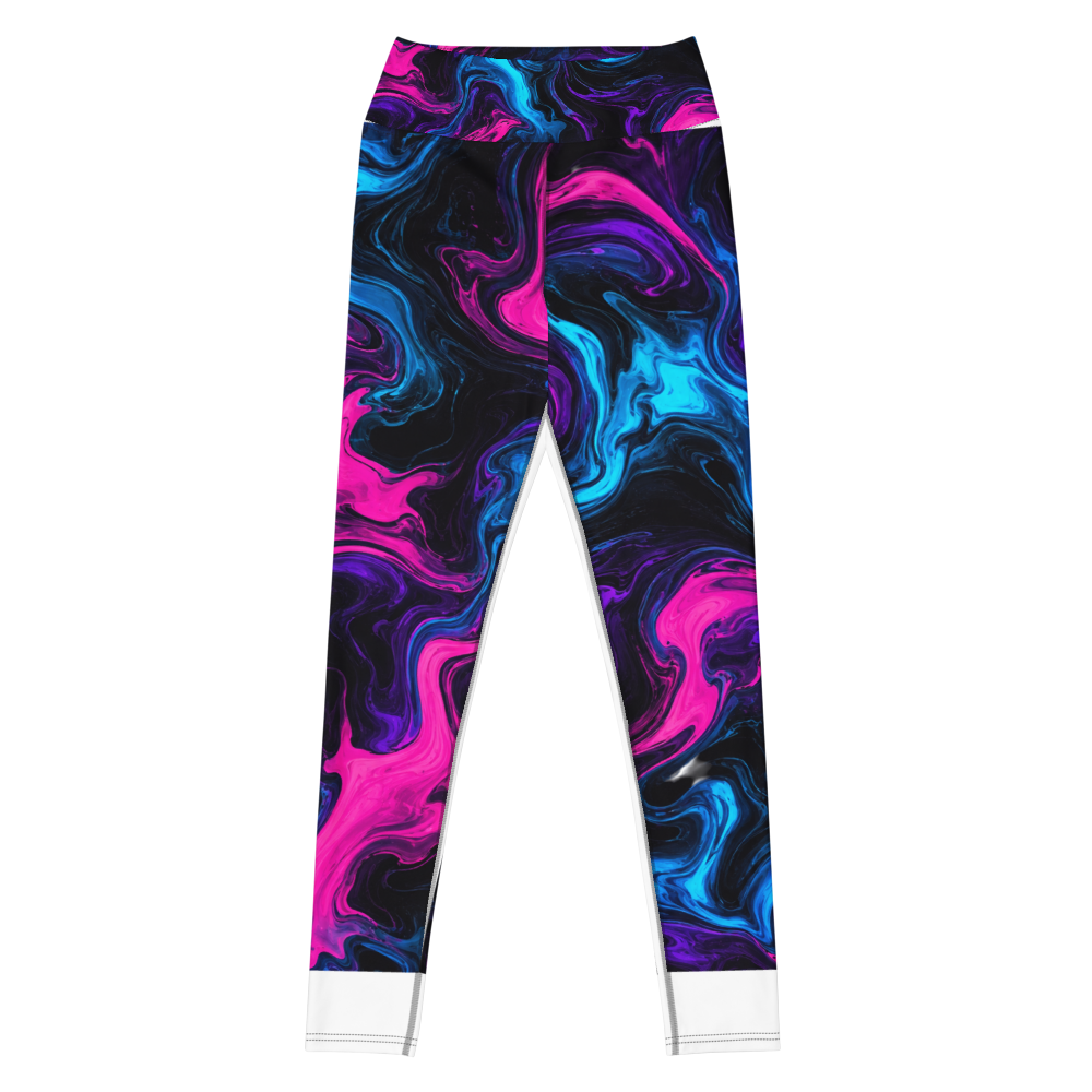 Neon Fluid Marble Yoga Leggings