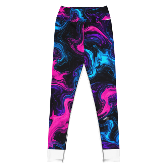 Neon Fluid Marble Yoga Leggings