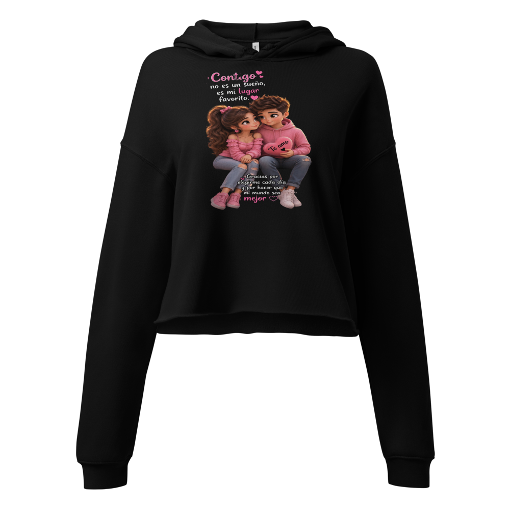 Sudadera corta con capucha para mujer 