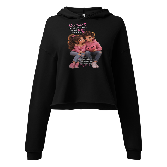Sudadera corta con capucha para mujer