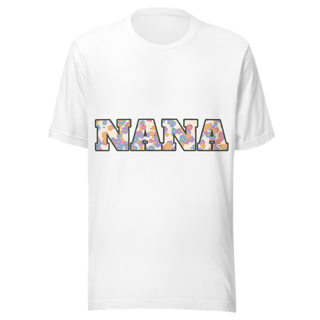 Floral Nana T-Shirt - Spring Flower Letters