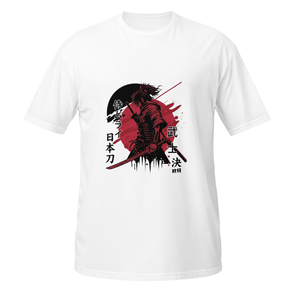 Samurai Bushido Graphic White Half T-Shirt