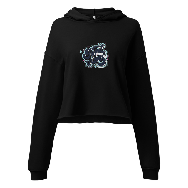 Womens Cropped Hoodie in Black Color
