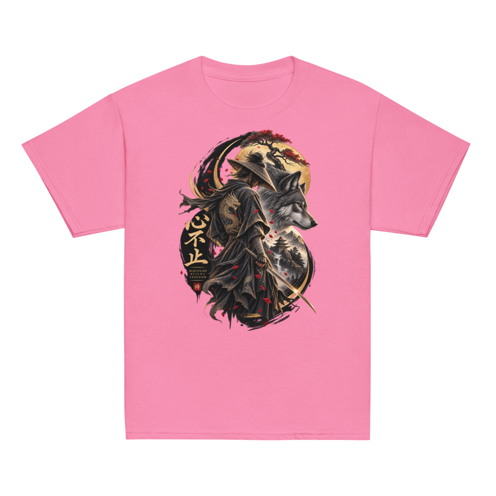 Discipline Builds freedom_Samurai wolf T-Shirt