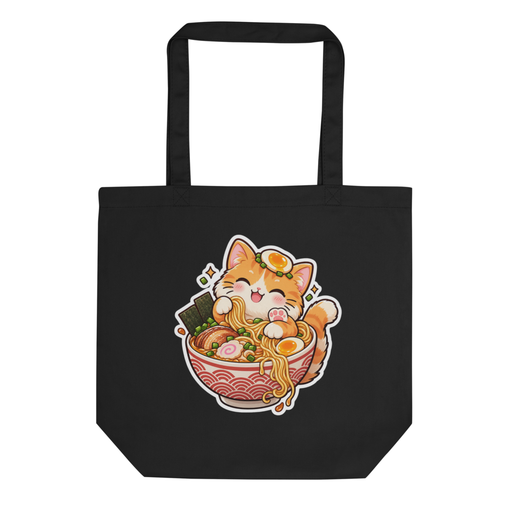 Cute Cat Ramen Tote Bag