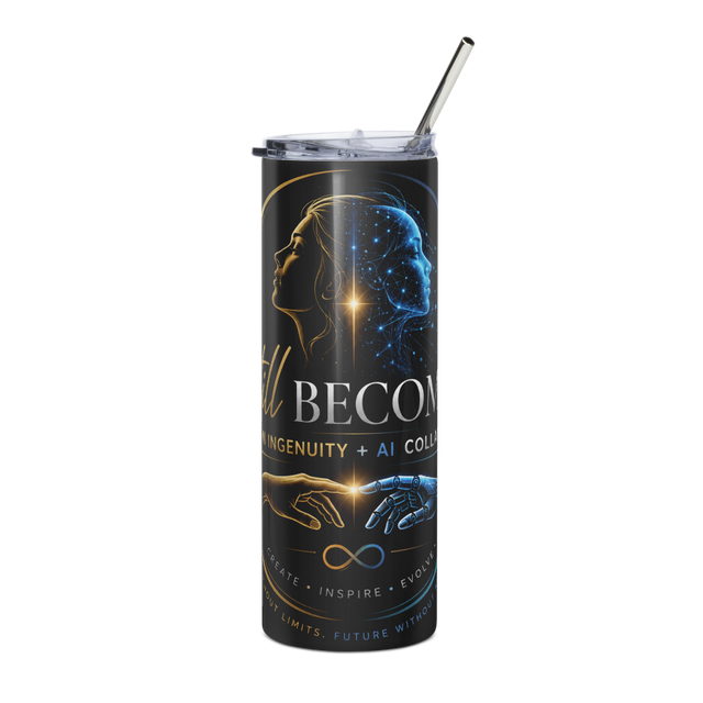Still Becoming Human& Ai stainless steel tumbler
