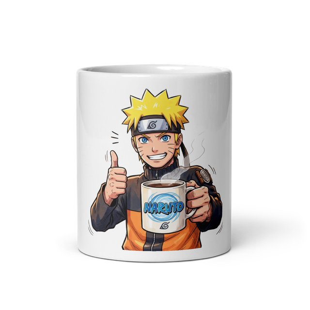 White glossy mug with Naruto print
