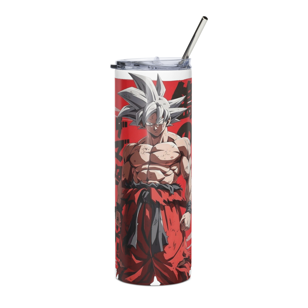 Stainless steel tumbler with Goku print 