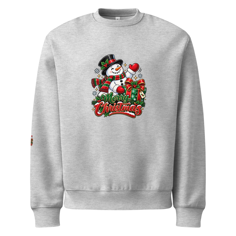 Merry Christmas Snowman Heavyweight Sweatshirt