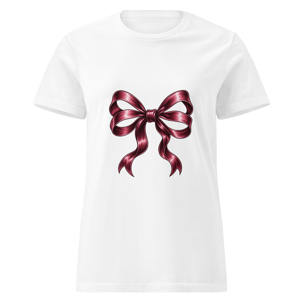 Elegant Burgundy Bow Women's T-Shirt