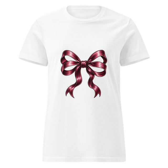 Elegant Burgundy Bow Women's T-Shirt