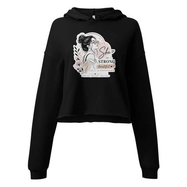 She Is Strong Women's Cropped Hoodie