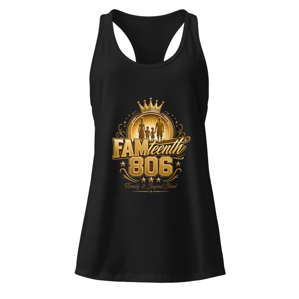 FAMteenth 806 Women's Gold Chrome Racerback Tank