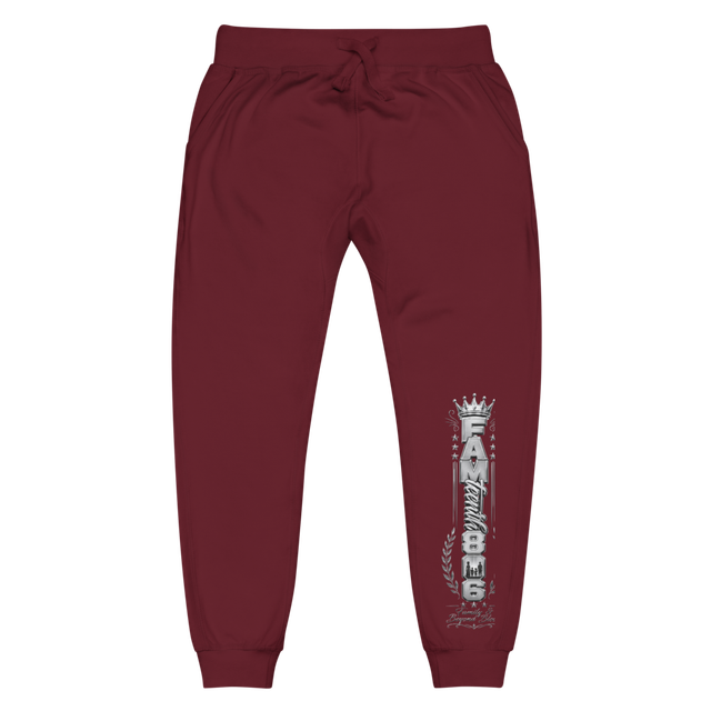 FAMteenth 806 Maroon Silver Chrome Fleece Pants