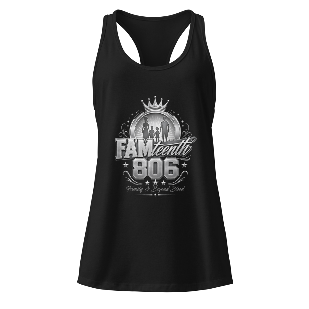 FAMteenth 806 Women's Silver Chrome Racerback Tank