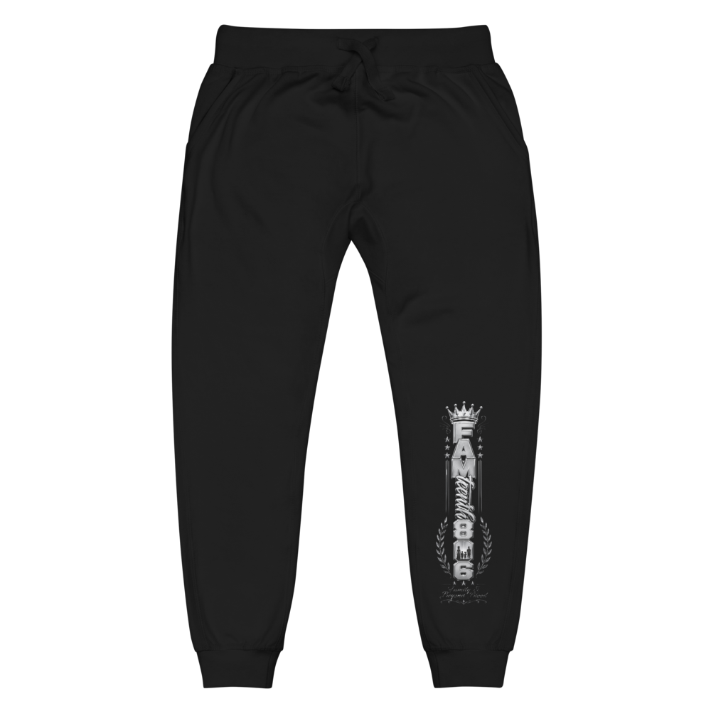 FAMteenth 806 Black Silver Chrome Fleece Pants