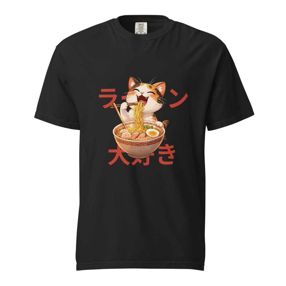 Cute Ramen Cat Japanese Anime T-Shirt