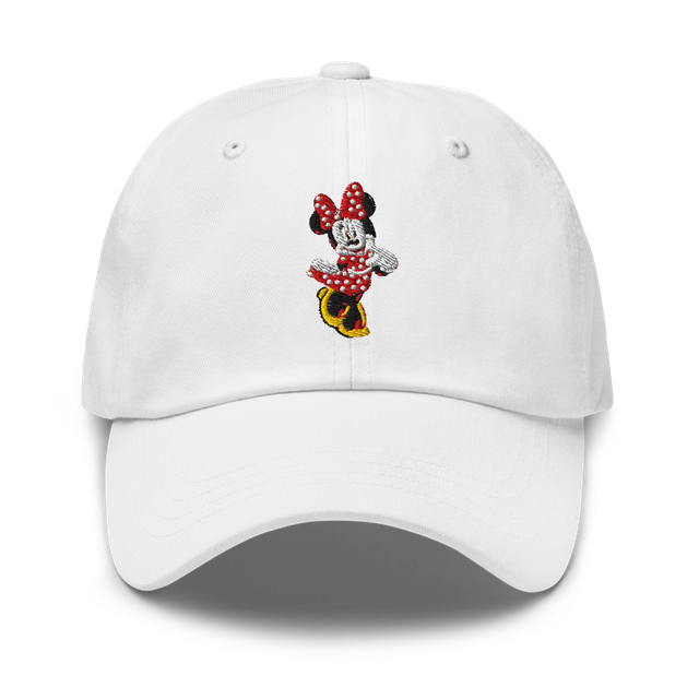 Cute Minnie Embroidered White Dad Cap