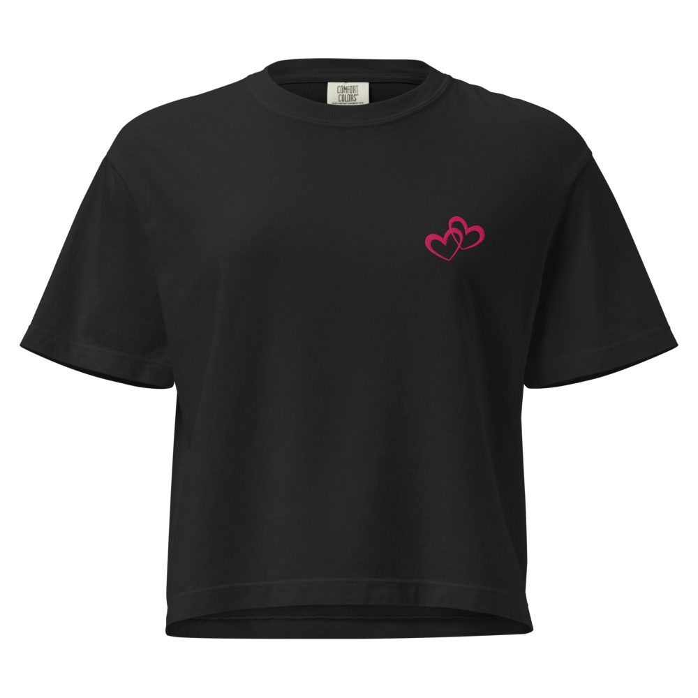 Minimal Heart Embroidered Oversized Tee
