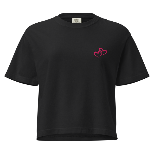 Minimal Heart Embroidered Oversized Tee