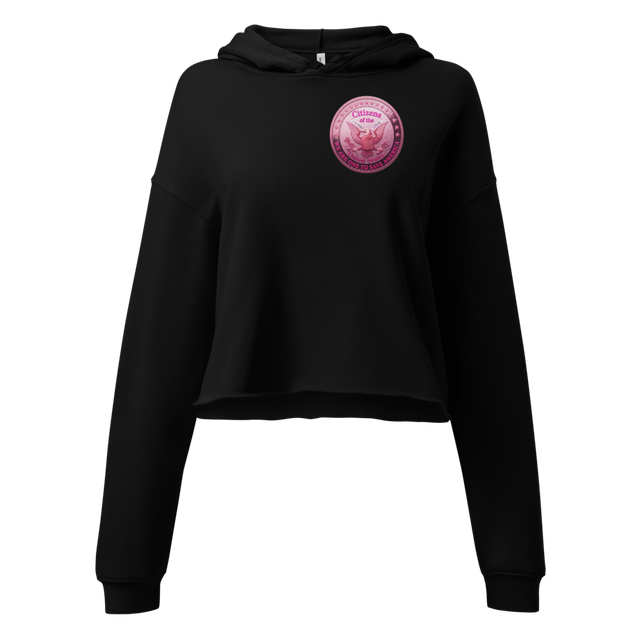 Ladies cropped small emblem pink