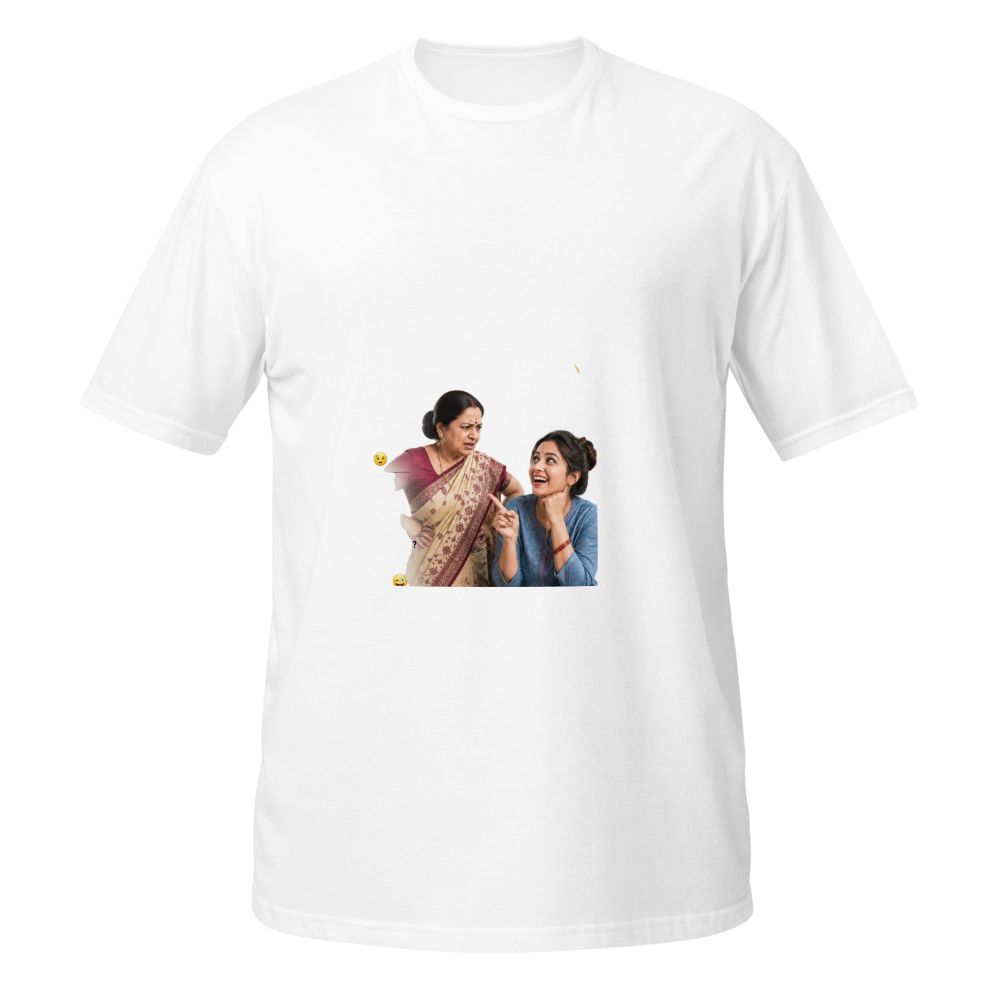 Funny Saas Bahu Comedy T-Shirt – Family Humor Desi
