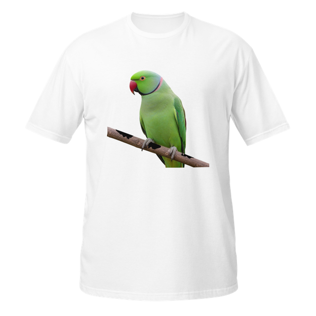 Green Parrot on Branch – Nature Lover Unisex T-Shi