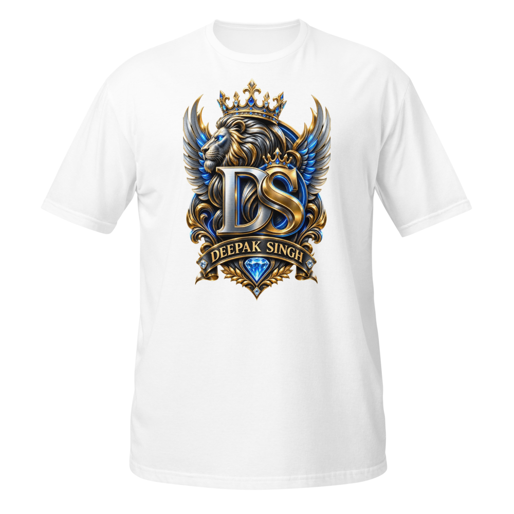 DS Royal Lion Crest – Luxury Gold & Blue Premium T