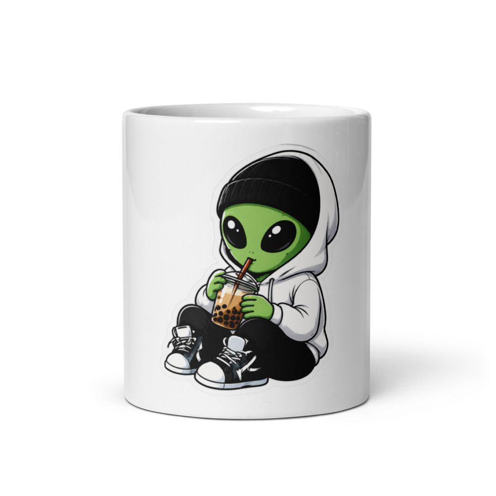 Cool Alien Boba Glossy Ceramic Mug